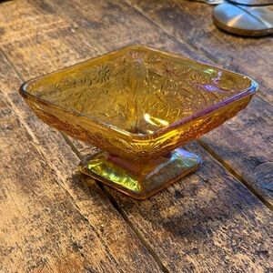 Vintage Indiana Glass Marigold Amber Carnival Glass Dish